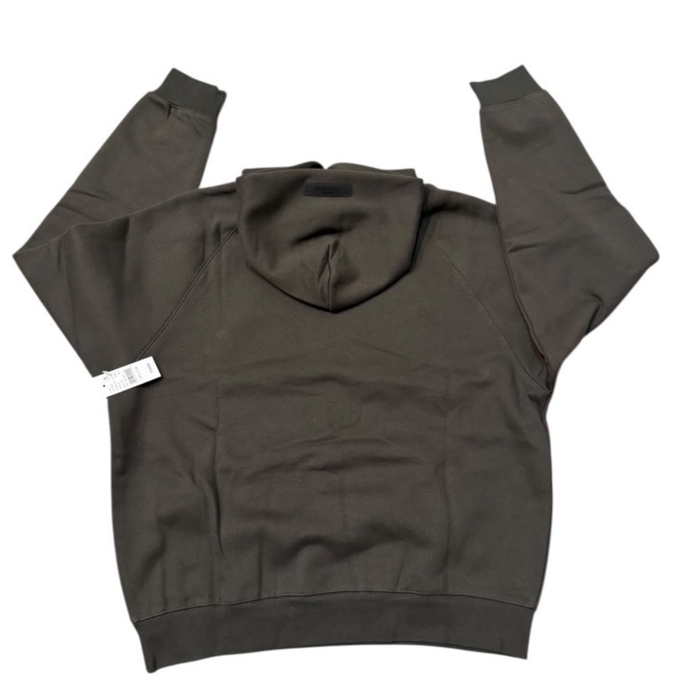 FEAR OF GOD ESSENTIALS Off Black Hoodie Pullover Large L Fleece - Picture 3 of 7